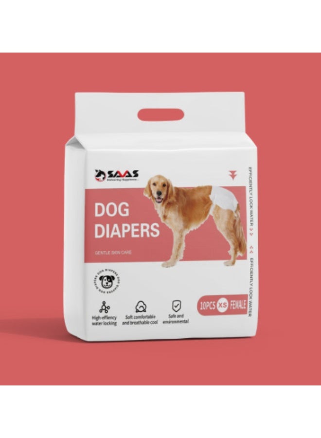 SAAS Female Dog Diaper NWF 1025 S 10pcs – Disposable Leak-Proof Diapers for Small Female Dogs, Comfortable Fit & Hygiene Protection